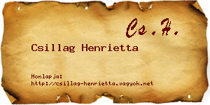 Csillag Henrietta névjegykártya